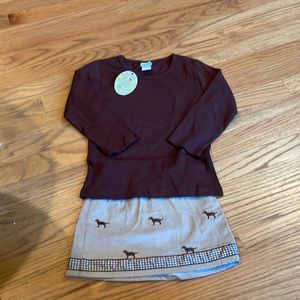 New Just Ducky & Potato Saks outfit-size 5/6-dogs-brown-precious!